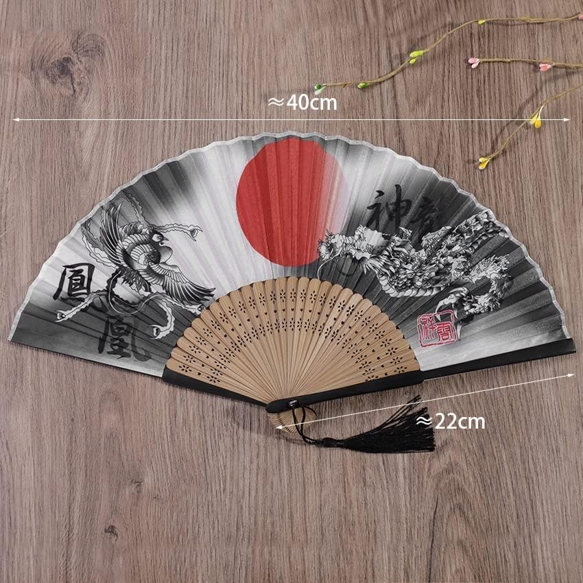 JKUYWX 1PC Vintage Silk Dolking Fan Chinese Japanese Tassel Dança Hand Home Decoration Ornamentos Crie Fan Dobring Fan