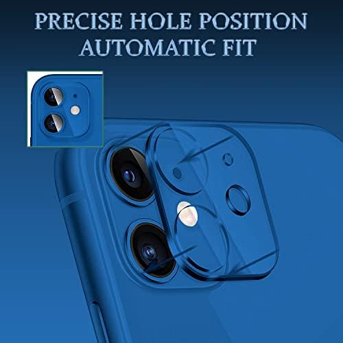 Protetor de lente de câmera de 2 pacote de Borrello para iPhone 12, vidro temperado, bolhas sem bolhas, amigável de casos,