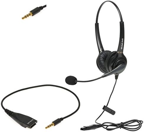Ovislink Professional Dual Ear Ruído cancelando fone de ouvido compatível com iPhones 5 | com 2 fones de ouvido e 3,5 mm de desconexão
