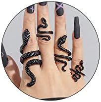 Anel de cobra de serpente de ouro OTXas anel de cobra punk ajustável para mulheres boho empilhamento anéis de empilhamento definir jóias vintage góticas de cobra prateada