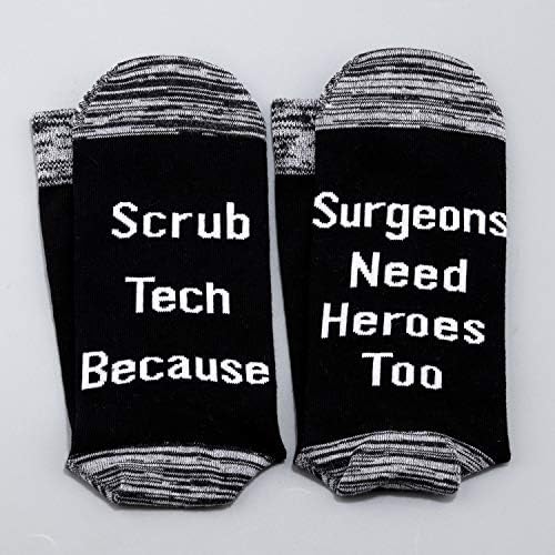Cirurgiões de Levlo Presentes Tecnologia Doctor Gift Scrub porque os cirurgiões precisam de heróis também Heroes Algods Socks Presente para Doctor Nurse