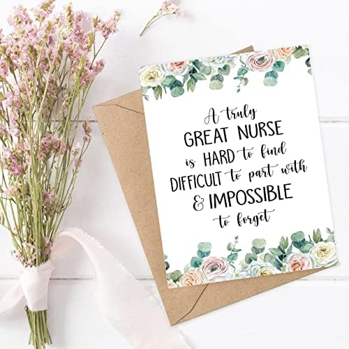 Cartão Arezzaa para Enfermeira - Enfermeira Card - Uma enfermeira verdadeiramente ótima é difícil de encontrar - Cartão de despedida - Cartão de Apreciação - Cartão de Aposentadoria - Personalizado, 5 x 7 polegadas