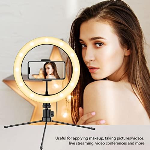 Anel de selfie brilhante Tri-Color Light Compatível com o seu LG G Flex 2 10 polegadas com remoto para transmissão ao vivo/maquiagem/youtube/tiktok/vídeo/filmagem