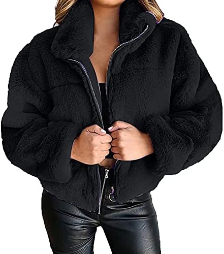 Casaco de manga longa feminino plus size winter park tendências de tendências selida sólida espessa solta com bolsos lapela