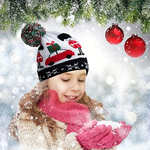 Christmas Boys Winter para chapéu de malha outono e chapéu e quente para meninas Caps de beisebol infantil offline