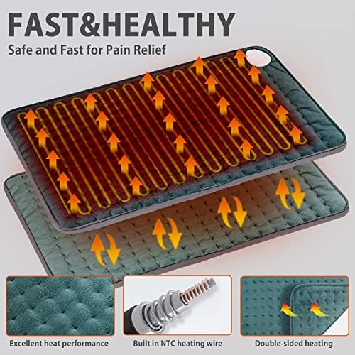 Almofada de aquecimento elétrico úmida para alívio da dor nas costas, almofadas de aquecimento portátil para cólicas para o pescoço
