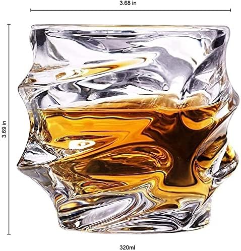 Whisky Decantador Whisky Decanter Wine Decanter Whisky Glasses Conjunto de 4 Tumblers de uísque Ultra Clarity Vidro à moda antiga, copos de cristal para beber bourbon, coquetéis, vodka, decantadores de bebidas alcoólicas de 330ml