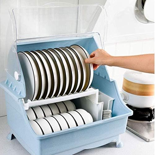 Caixa de armazenamento de utensílios de mesa de cozinha sdgh - com tampa de prato de prato de prato de prato multifuncional rack de plástico doméstico de plástico