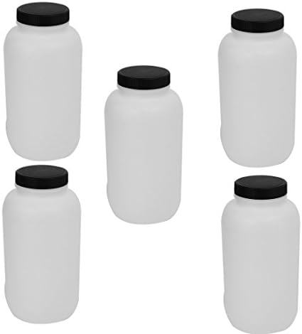 Aexit 5pcs 600ml Flashs plástico largo largo de vedação redonda de vedação reagente amostra de células de célula Os frascos de garrafa de garrafa branca