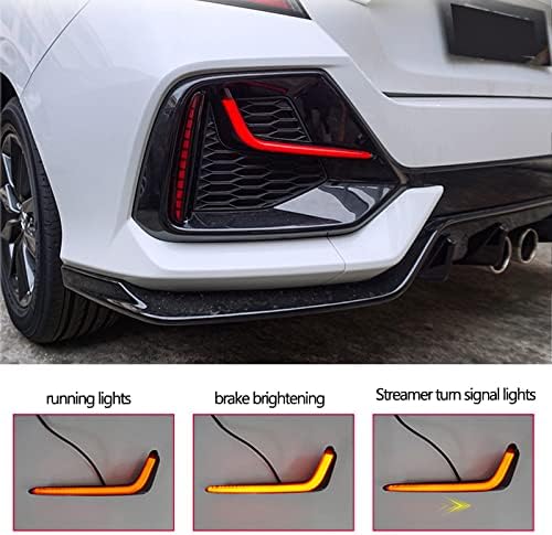 Lens Luzes refletores de para-choque traseiro defumado para Honda Civic Hatchback 2021 2022, tipo R, luz traseira SI