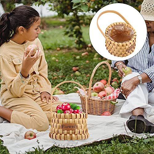 Alipis 1pc Circular Candy Candy lida artesanato de vegetais dobráveis ​​Liner Sacos grandes Sunges Gift Stroge Party Party Rustic Rattan Snack Gifts Inserir Artigo de Flores de Flores Home