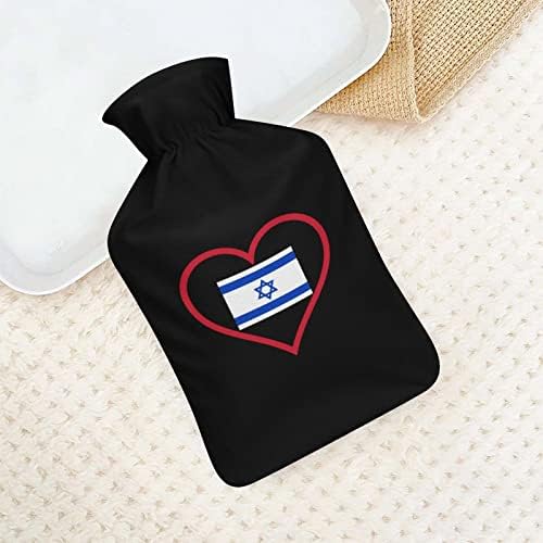 I Love Israel Red Heart Pluxush Injeção de água Borracha Bolsa de água quente portátil garrafa de água quente