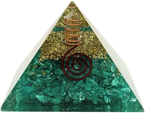 Harmonize Apatite Pyramid Healing Crystal EMF Protection com Chakra de cobre Balanceamento da terapia Positiva gerador de