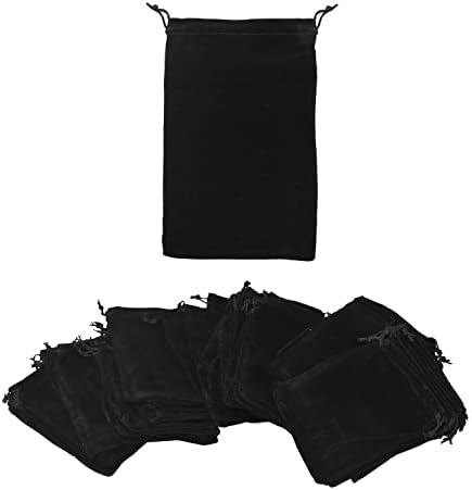Mandala artesanato sacos de cordão de veludo 5x6 para sacos de presente de veludo - sacolas de veludo pretas com cordões de empate 5x6 polegadas - 50 PCS bolsas de veludo para sacos de jóias de veludo