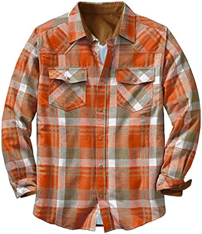 Conjunto de camisa curta Moda masculina da moda de outono Casual Grande camisa xadrez top tops com mangas curtas