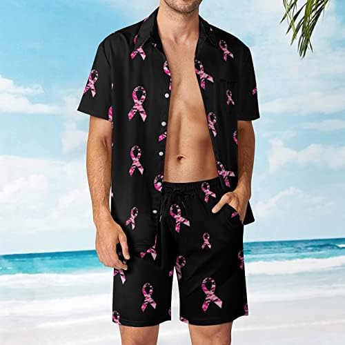 WeedKeyKat Carmouflage Rod Rod Roups Men's Beach Roupa 2 peças Button Hawaiian Down Camisa Manga curta e shorts Conjuntos