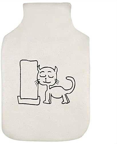 Azeeda 'gato em scratch post' tampa de garrafa de água quente
