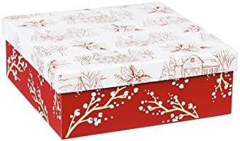 Cypress Home Holiday Farmhouse Paper Lunchon Nabinal com caixa de presente decorativa, 60 contagem