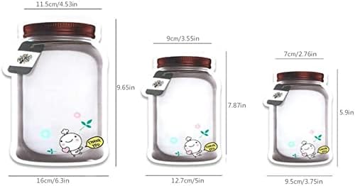 Enkrio 40 pacote reutilizável pedreiro jar ziplock saco de armazenamento para alimentos sanduíche de lanche à prova de vazamentos para camping de viagens de cozinha