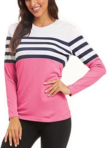 Camisas femininas de Magcomsen Manga longa UPF 50+ UV Proteção solar camisas atléticas secas rápidas para o treino de caminhada