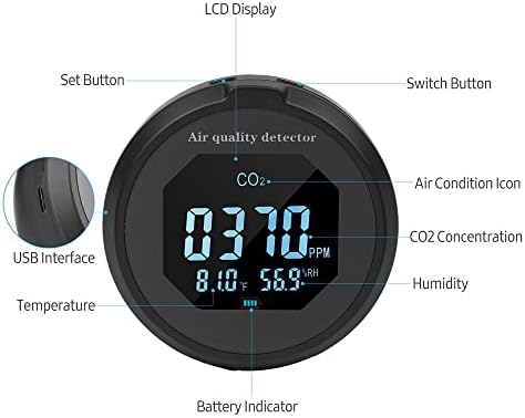 BKDFD 3-em 1 METRO DE CO2 TERMOHIGROMENTO CO2 Monitore o tamanho do ar do tamanho do ar de qualidade de temperatura de