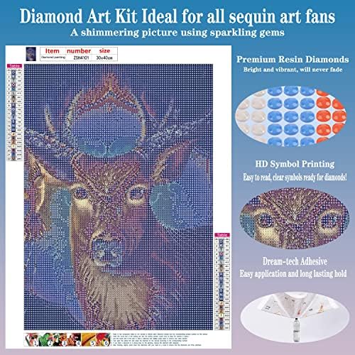 Kits de pintura de diamante para alces para os adultos iniciantes - 5D DIY Elk Art Drill Full Diamond Dotz Kits