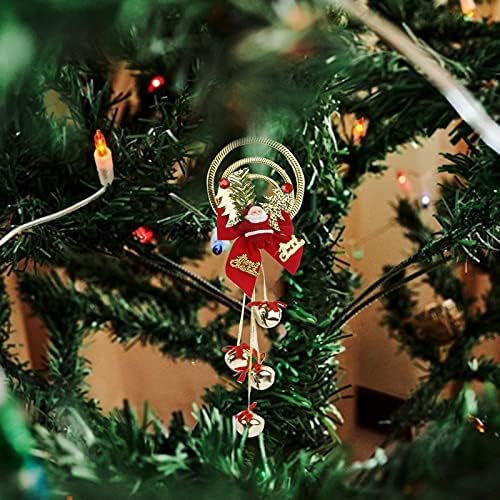 Árvore de Natal Treça de três ring String Decoração de Natal Acessórios de ferro Ornamentos Bell Decoração de Cerâmica de Cerâmica