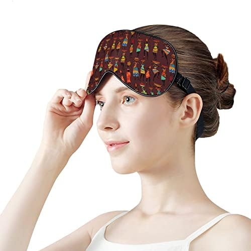 Africana Mulher Máscara Olhe Sono de Veia com Blocos de cinta ajustável Blinder leve para viajar Sleeping Yoga Nap
