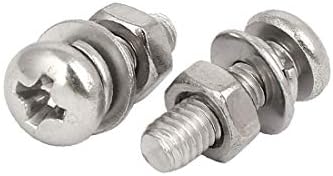 X-Dree M4x14mm 304 Aço inoxidável Phillips Pan de parafuso de parafuso da cabeça da cabeça Wrecha W Arra da arruela 35 conjuntos (M4x14mm 304 Tornillo de Cabeza Phillips de Acero Tornillo Tuerca W ARANDELA 35 JUEGOS