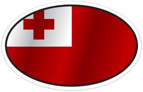 GT Graphics Tonga Flag oval - adesivo de vinil Decalque à prova d'água