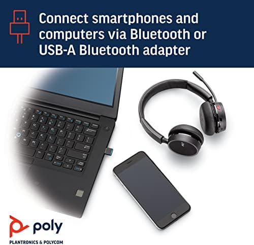 Poly Voyager 4210 Office Bluetooth Mono Headset, conector USB-C na base, guard de som, braço de microfone, função