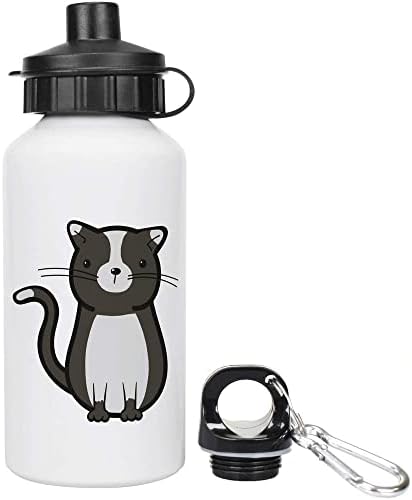 Azeeda 400ml 'Black & White Cat' Kids Reutilable Water / Drinks Bottle