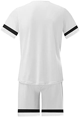 Terno masculino sets curtos calças de manga masculina Camisetas de retalhos de retalhos de verão de 2 peças de fatos de praia conjuntos