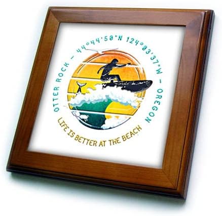 3drose American Beaches - Otter Rock, Lincoln County, Oregon Travel. - ladrilhos emoldurados