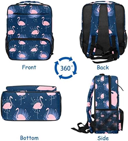 VBFOFBV UNISSISEX Adult Mackpack Com para trabalho de viagem, folhas tropicais de flamingo rosa
