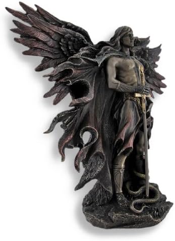 Projeto Veronese bronzeado Seraph Six Winged Guardian Angel com espada e serpente