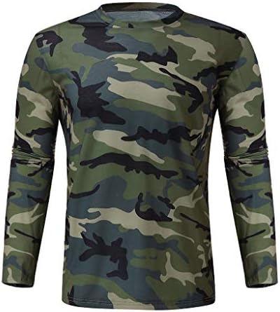 VEZAD STORE Moda Slim Camouflage Tirada Tirada Camise