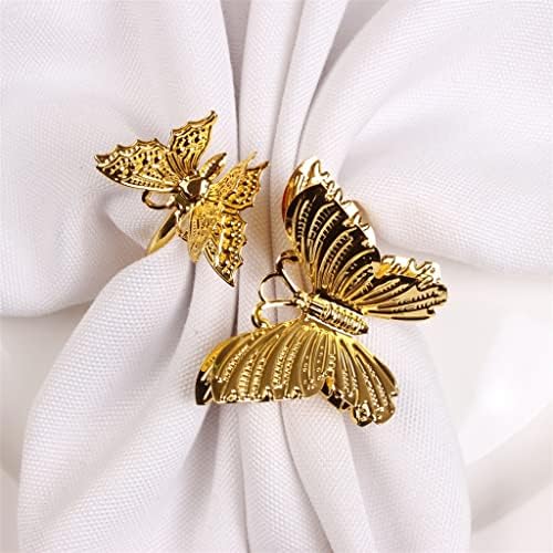 LLly 12pcs guardas fuckle dourado pano de boca butterfly círculo criativo metal animal hotel decoração ornamento