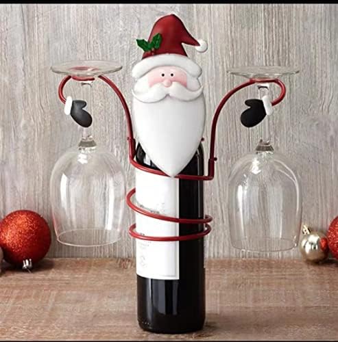 Weyue Christmas Wine Glass Holder Decoration Holiday Wine, Clear