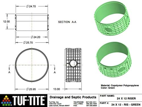 Riser séptico tuf-tite, 24''x12 ''