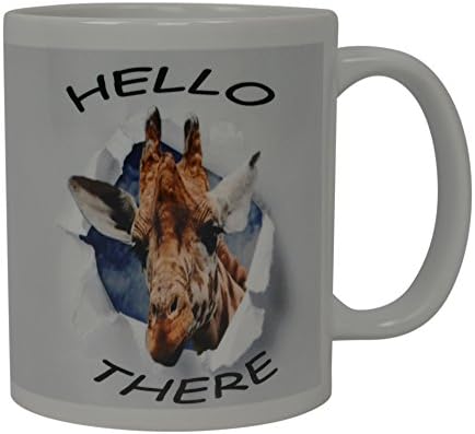 Rogue River Tactical Melhor girafa de caneca de café engraçada Hello lá Novelty Cup ótima ideia de presente para festa de escritório