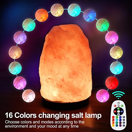 perseguir lâmpada de sal do Himalaia 7 polegadas com controle remoto atualizado, lâmpada de lâmpada de sal de 16 cores ajustável,