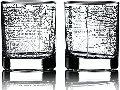 Greenline Goods Whisky Glasses - Presente de 10 oz para os amantes de Pittsburgh, gravado com o mapa de Pittsburgh | Vidro de rochas