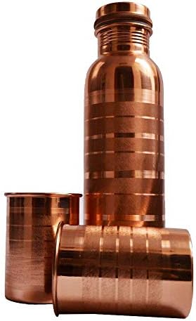 Garrafa de água pura de cobre 950 ml com 2 vidro conjunto para conjunto de presentes Diwali