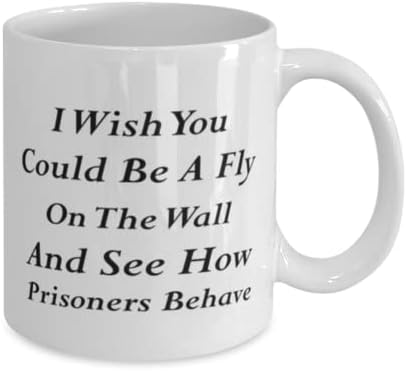 Oficial Correcional Caneca, eu gostaria que você pudesse ser uma mosca na parede e ver como os prisioneiros se comportam, novidades