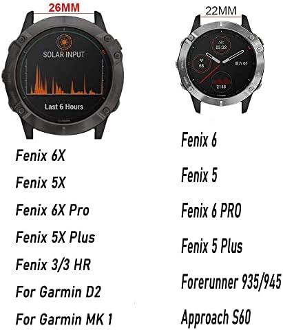 Sawidee Watch Band para Garmin Fenix ​​6 6x Pro 5 5x mais banda 3HR para abordagem S62 S60 3 hr relógio rápido liberação EasyFit Wrist