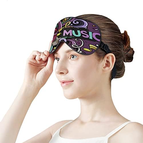 Graffiti Music Note Sleeping Blacefold Mask fofo olho de olho capa engraçada noturna com alça ajustável para homens homens