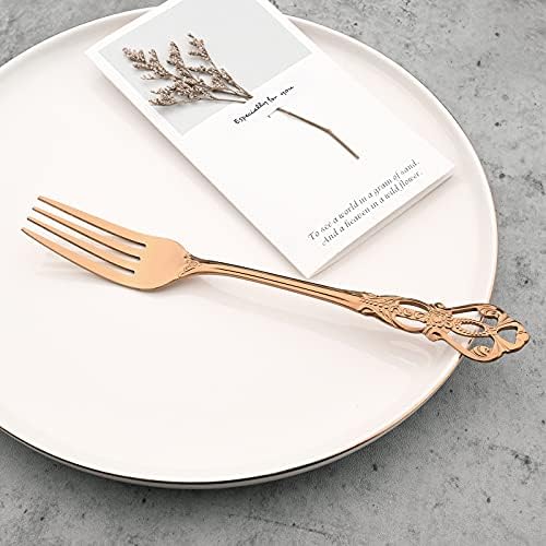 Jankng 6pcs Royal Sobersert Forks, 18/10 Cutrenqueiras vintage de aço inoxidável 7,36 polegadas para restaurante de festa em casa,