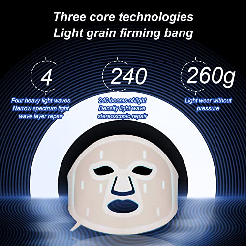 Terapia da luz da máscara facial de LED, terapia com luz vermelha para face, máscara de terapia leve, máscara de cuidados com a pele facial da terapia de luz LED, azul e luz vermelha para máscara de fóton acne, nova tecnologia japonesa, material de silicone