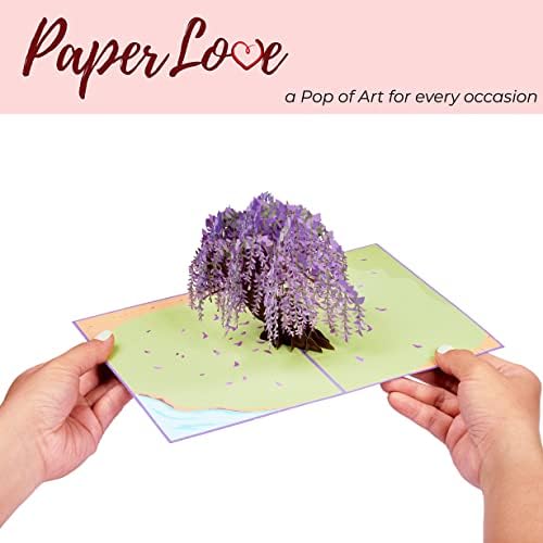 Paper Love 3D Pop -up Card, Wisteria Tree, para mamãe, adultos ou crianças, dia das mães, todas as ocasiões - capa de 5 x 7